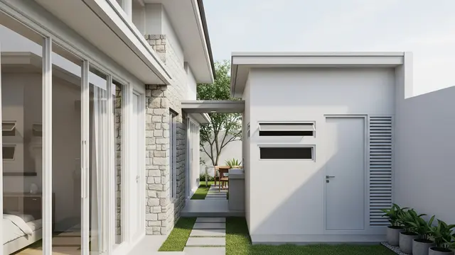 Model Rumah Kecil dengan Kamar Asisten Rumah Tangga