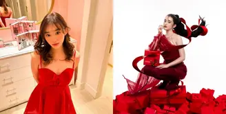 Momen Hari Natal dirayakan para artis dan influencer dengan outfit merah yang ceria. [Instagram.com/livyrenata, rantymaria]