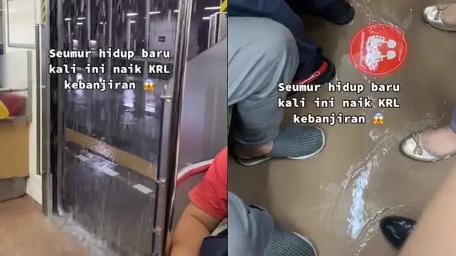 Viral Wanita Unggah Video KRL Banjir Pertama Kali, Tuai Ragam Komentar