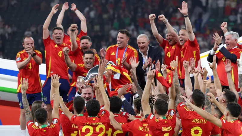 Spanyol merayakan keberhasilan juara Euro 2024