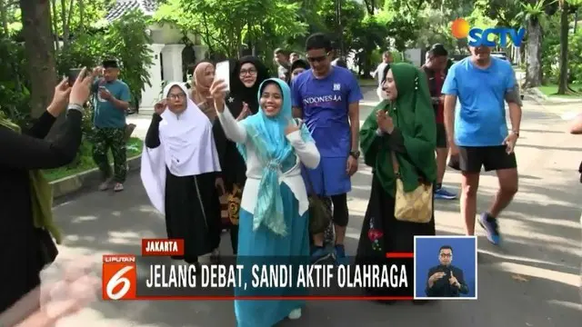 Ma’ruf Amin kunjungi relawan di Rajeg, Kabupaten Tangerang sedangkan Sandiaga Uno merolahraga di Kebayoran Baru, Jakarta Selatan.