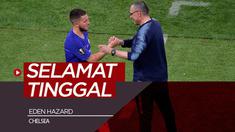 Berita video gelandang Chelsea, Eden Hazard, telah mengucapkan "selamat tinggal" setelah ia persembahkan gelar juara Liga Europa 2018-2019 untuk klubnya.