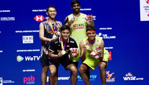 Fajar/Fikri harus puas jadi runner-up Singapore Open 2026 usai kalah dari pasangan India, Satwiksairaj Rankireddy/Chirag Shetty. (Dok. PBSI)