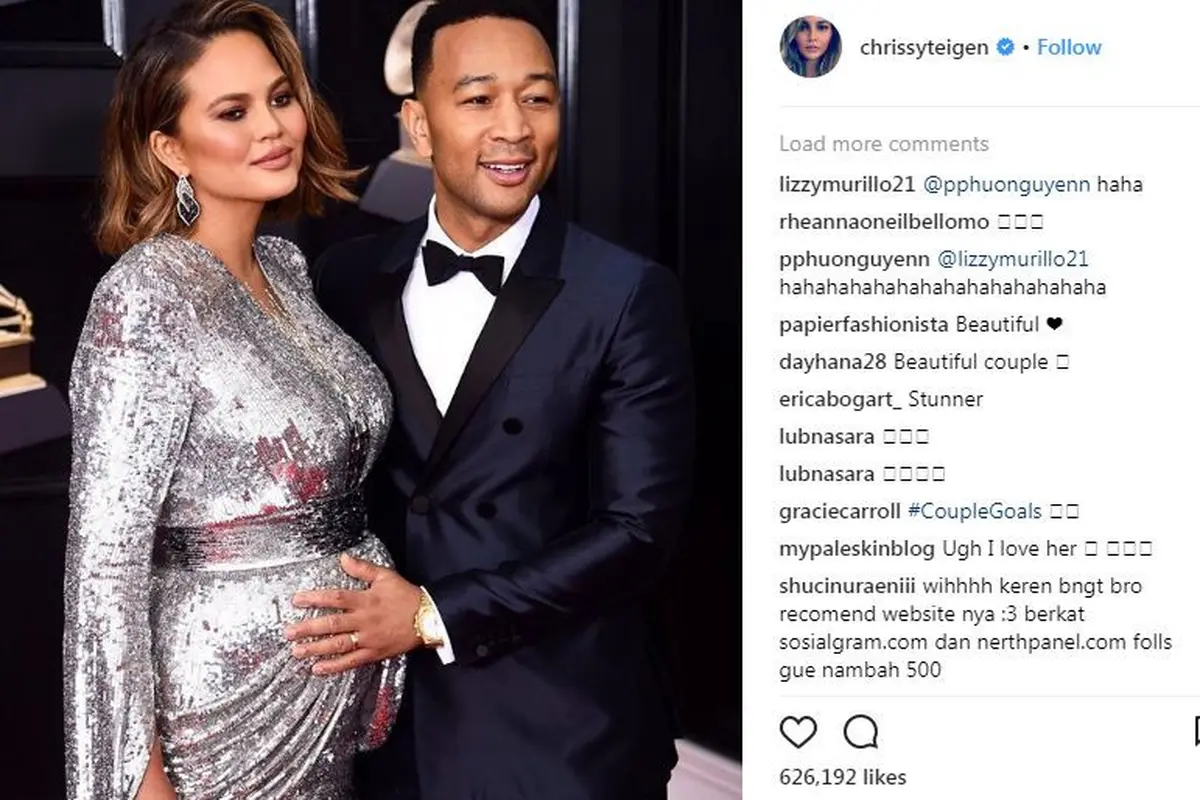 John Legend dan Chrissy Teigen di Grammy Awards 2018