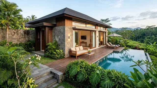 Model Rumah 1 Lantai ala Villa di Bali