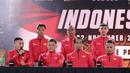 Petarung Indonesia saat jumpa pers Byon Combat Showbiz Vol. 6: Indonesia vs Malaysia II di Tennis Indoor Senayan, Jakarta, Jumat (21/11/2025). (Bola.com/M Iqbal Ichsan)