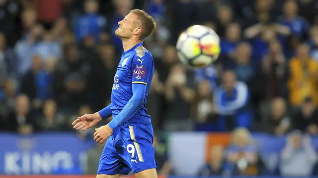 momen menarik Premier League 2017/2018, Leicester, Jamie Vardy
