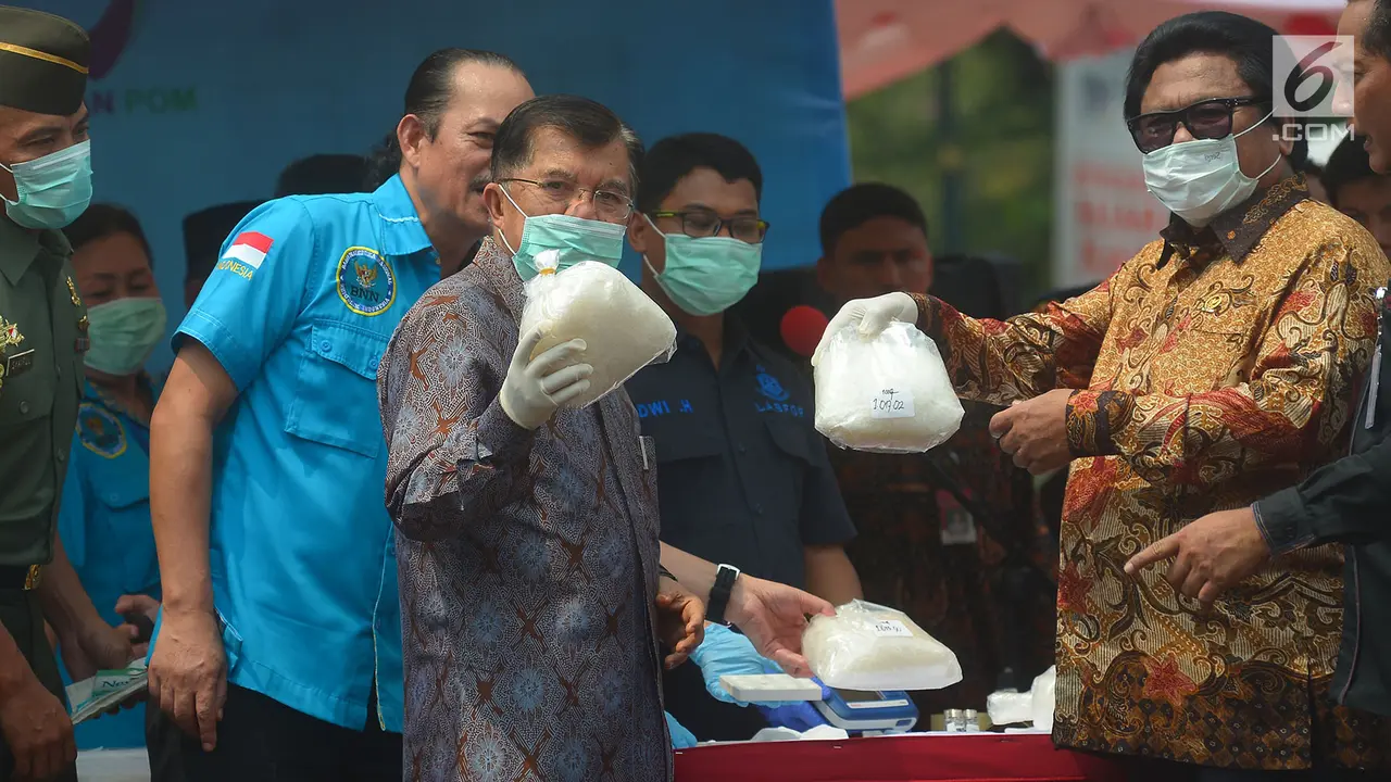 BNN dan Polri Musnahkan Sabu di Monas