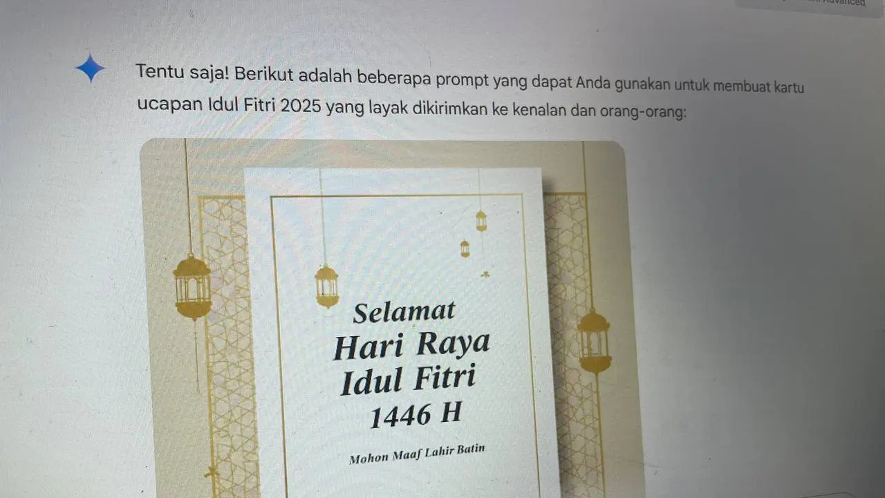Membuat kartu ucapan Idul Fitri dengan bantuan Gemini AI