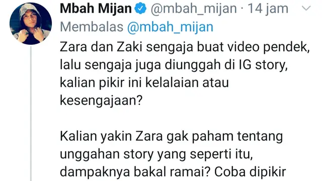 Unggahan Mbah Mijan. (Foto: Twitter @mbah_mijan)