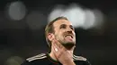 Ekspresi pemain Bayern Munchen, Harry Kane setelah timnya kalah dari Arsenal dalam laga Liga Champions 2025/2026 di Emirates Stadium, London, Rabu (26/11/2025) waktu setempat. (AP Photo/Kin Cheung)