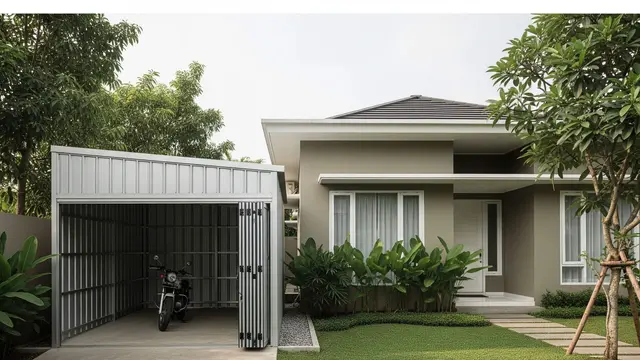 Ide Garasi Motor Sederhana di Samping Rumah