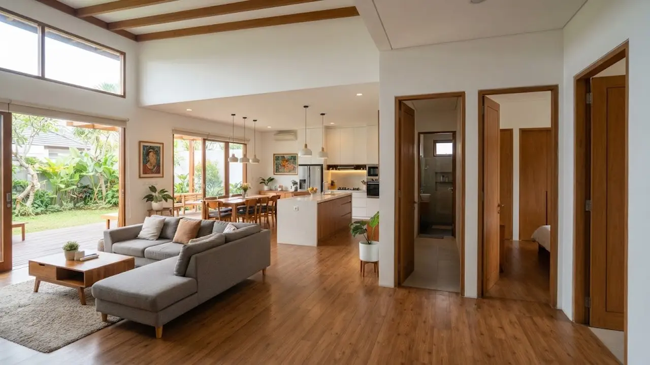 Desain Rumah 3 Kamar yang Terasa Luas Tanpa Banyak Dinding