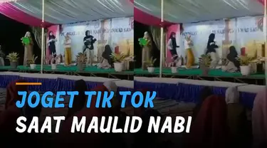 Beredar video tiga perempuan joget TikTok di acara peringatan Maulid Nabi Muhammad SAW. Tuai kritik netizen.