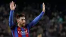 Lionel Messi menjadi urutan pertama pemain Barcelona dengan bayaran termahal. Messi menerima bayaran sebesar £256,000,-  hingga tahun 2018.  (EPA/Alberto Estevez)