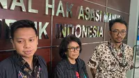 Istri aktivis HAM almarhum Munir Said Thalib, Suciwati diperiksa Komnas HAM terkait kasus kematian suaminya. Suciwati meminta negara tak hanya mengumbar janji mengusut kasus pembunuhan Munir. (Merdeka.com)