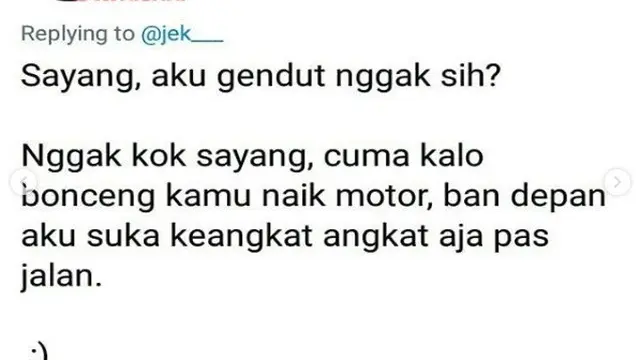 jawaban nyeleh pria saat ditanya berat badan (foto: Twitter/@twider.id)