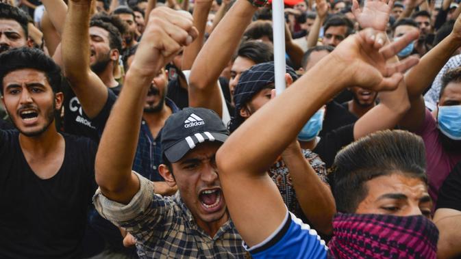 Demonstrasi anti-pemerintah di Irak (AFP PHOTO)