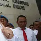 Pimpinan FPI Rizieq Shihab memberikan keterangan setibanya di Polda Metro Jaya, Jakarta, Rabu (1/2). Rizieq Shihab akan diperiksa sebagai saksi terkait kasus dugaan makar yang disangkakan pada Sri Bintang Pamungkas. (Liputan6.com/Immanuel Antonius)