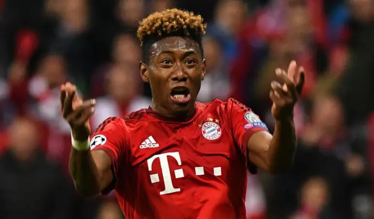 David Alaba pernah hampir memecahkan rekor Roy Makaay. (AFP/Lukas Barth)