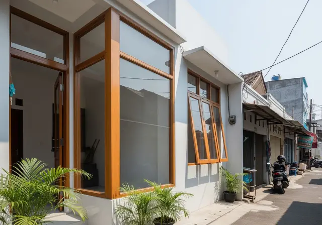 Jendela & Kusen Ekonomis: Kayu Lokal dan Jendela Mati/Ide Desain Rumah Tipe 36 di Tanah Kavling Budget Rp 100 Juta (Sumber: gemini.com)