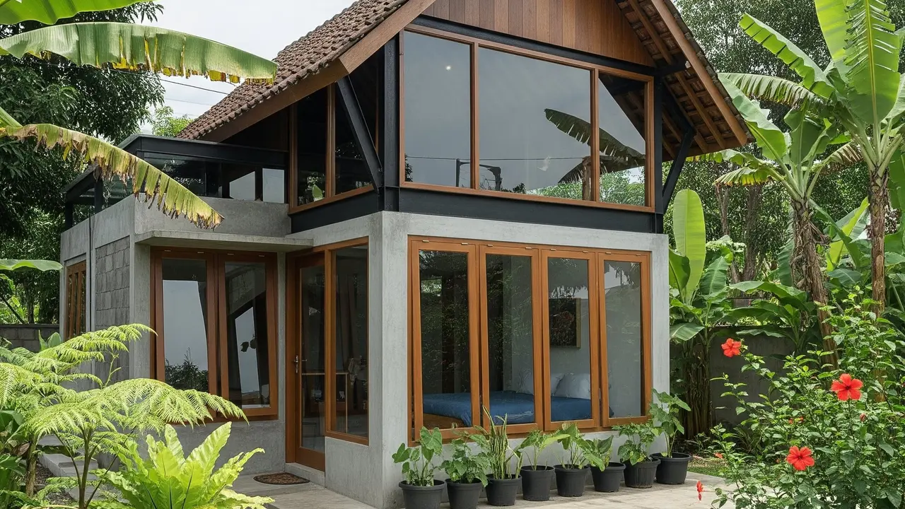 Rumah Kecil Sederhana tapi Modern di Kampung yang Cantik dan Asri