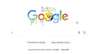 Google Doodle New Year's Day 2024 sambut hari pertama di tahun 2024 (Tangkapan layar Google)