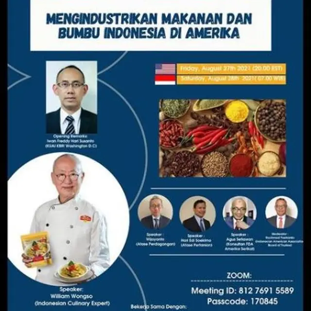 KBRI Washington Gandeng William Wongso Kenalkan Rempa  dan Bumbu Makanan Indonesia