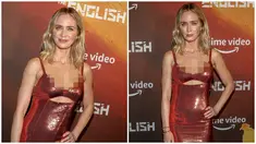 Foto kolase saat Emily Blunt menghadiri pemutaran perdana Prime Video "The English" di Metrograph, New York, Amerika Serikat, 9 November 2022. (Photo by Andy Kropa/Invision/AP)