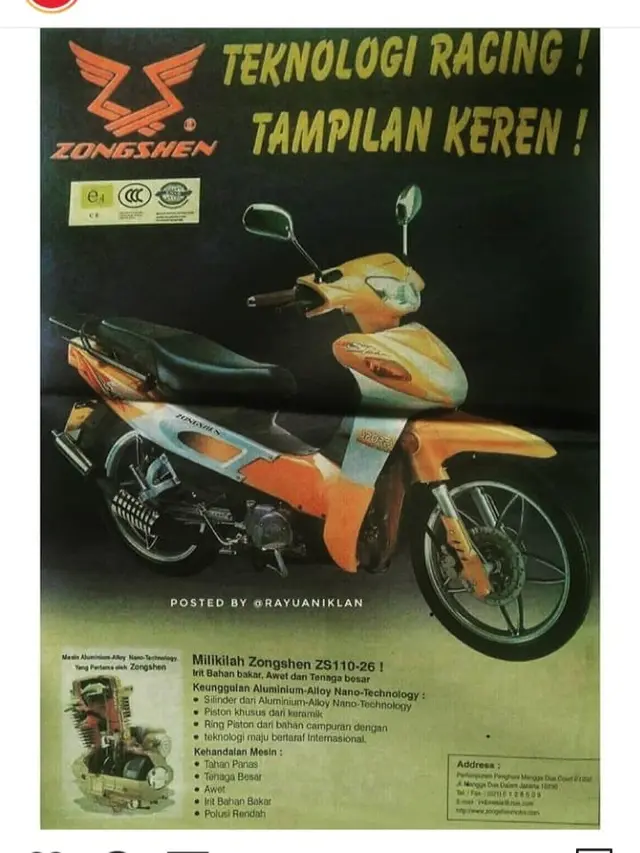 Zongshen ZS110-26, miliki teknologi racing