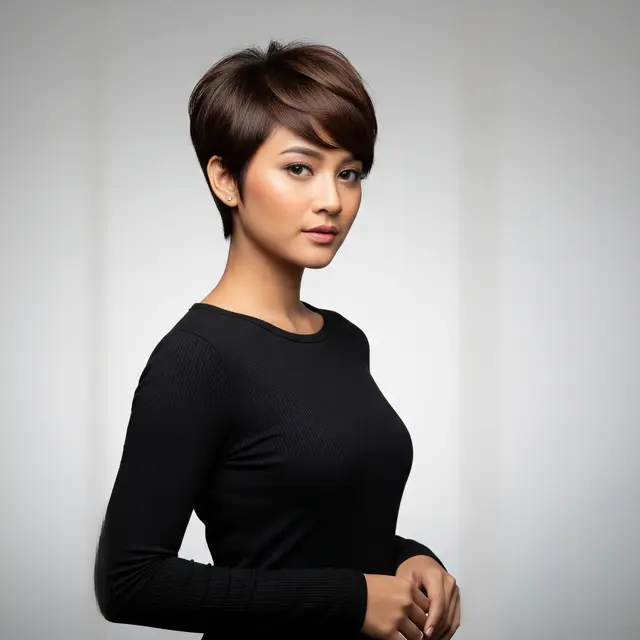 Model Bixie Cut Layering Vertikal Bikin Rambut Tipis Tampak Bervolume