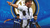 Inter Milan - Antonio Conte, Achraf Hakim, Lukaku, Lautaro Martinez (Bola.com/Adreanus Titus)