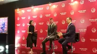 David Beckham (tengah) kembali mengunjungi Indonesia. (Liputan6.com/Thomas)