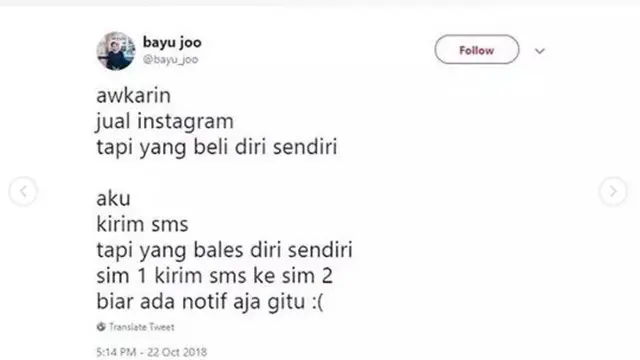 Cuitan kocak Awkarin (foto: @bayujoo)