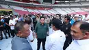 Ketua Umum PSSI, Erick Thohir, saat meninjau Stadion Utama Gelora Bung Karno (SUGBK), Senin (13/3/2023). SUGBK merupakan salah satu dari enam venue yang ditetapkan untuk menggelar pertandingan Piala Dunia U-20 2023. (Bola.com/M Iqbal Ichsan)