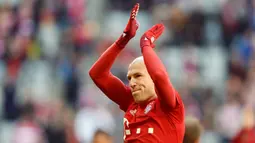 2. Arjen Robben (Bayern Munchen) - Pemain yang menginjak usia 35 tahun itu dipastikan akan meninggalkan Allianz Arena di akhir musim ini. Selama 10 tahun membela Die Roten, Robben menyumbangkan sebanyak 18 trofi. (AFP/Christof Stache)