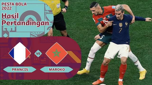 Berita motion grafis data dan statisik laga semifinal Piala Dunia 2022, Timnas Prancis kontra Timnas Maroko, di mana Antoine Griezmann menjadi man of the match, Kamis (15/12/2022) dini hari WIB.