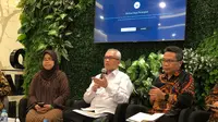 Deputi Pengembangan Wilayah dan Tata Ruang Kemenko Ekon Wahyu Utomo dalam konferensi pers pengembangan PSN, di Kantor Kemenko Perekonomian, Jakarta, Rabu (7/2/204). (Tira/Liputan6.com)