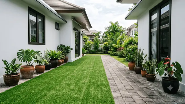 Model Taman Linear di Samping Rumah