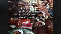 Viral Sopir Bus Bawa Penumpang Makan di Rumah Mertuanya Saat Lebaran Idulfitri.&nbsp; foto: TikTok @octavpietherdjumapny