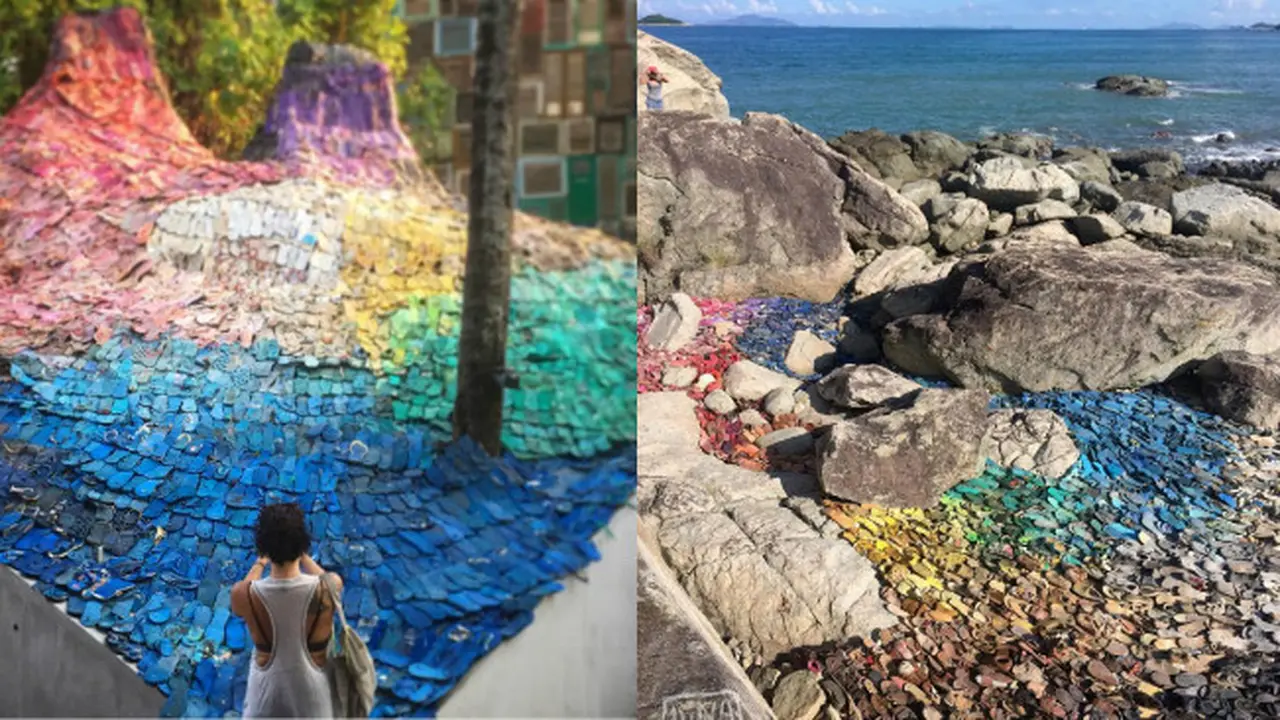 Liina Klaus memiliki ide brilian dalam menanggulangi sampah di pantai Bali, utamanya sampah sandal jepit.