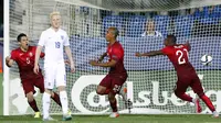 SELEBRASI - Joao Mario melakukan selebrasi usai menjebol jala Timnas Inggris U-21. (Reuters / Carl Recine)