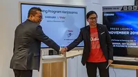 Samsung bekerja sama dengan Vidio untuk menyiarkan Liga Champions 2019-2020. (Bola.com/Muhammad Adiyaksa)