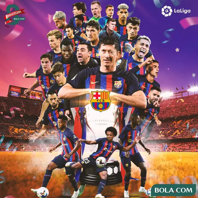 Liga Spanyol - Ilustrasi Barcelona Juara La Liga Musim 2022-2023
