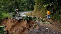 Longsor menerjang Kecamatan Subang, Kabupaten Kuningan, Jawa Barat. (Liputan6.com/Panji Prayitno)