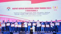 Penerimaan Penghargaan di Rakernas KONI 2021