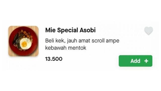 8 Potret Deskripsi Menu Makanan di Ojek Online Ini Bikin Geleng Kepala