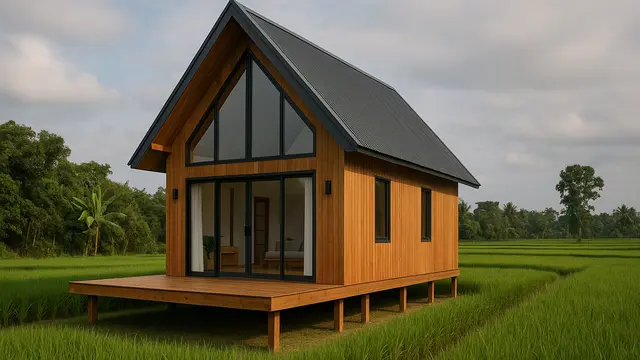 7 Gambar Rumah Sederhana Tepi Sawah yang Modern dan Estetik