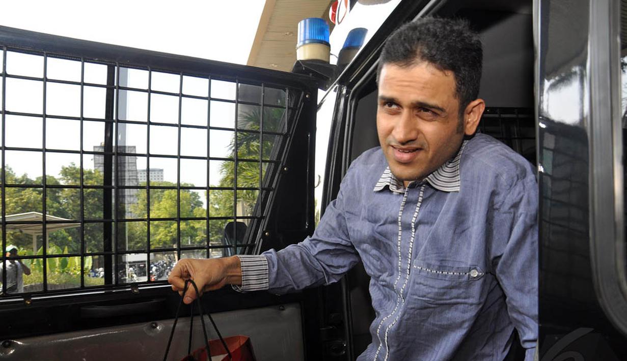 Kepada wartawan, Nazaruddin mengaku akan membeberkan tuntas apa saja skandal proyek yang diduga dilakukan Edhie Baskoro Yudhoyono alias Ibas, Jakarta, (9/10/14). (Liputan6.com/Miftahul Hayat) 