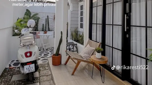 Potret rumah estetik di gang sempit yang viral (Sumber: TikTok/@rikaresti522)